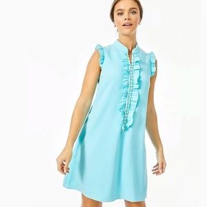 Lilly Pulitzer ADALEE DRESS Blue Ibiza Size 14